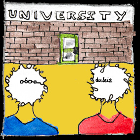 Drawing 5 from my digital work Biography of a Band. It’s the story of a band starting out, presented in an online comic strip format.