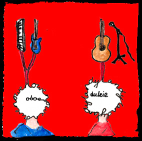 Drawing 7 from my digital work Biography of a Band. It’s the story of a band starting out, presented in an online comic strip format.