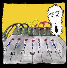 Drawing 25 from my digital work Biography of a Band. It’s the story of a band starting out, presented in an online comic strip format.