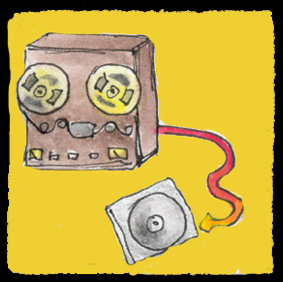 Drawing 24 from my digital work Biography of a Band. It’s the story of a band starting out, presented in an online comic strip format.