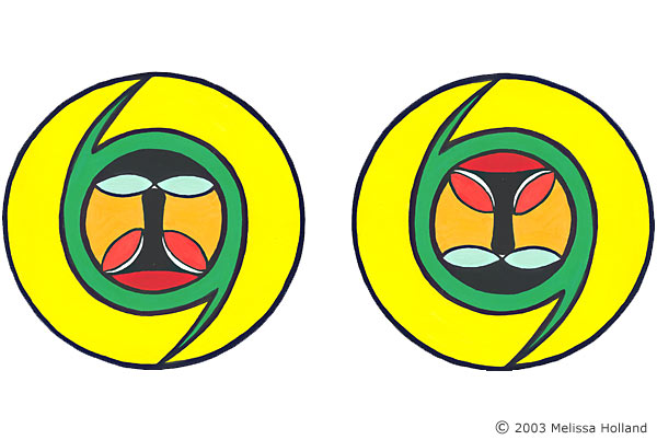 An illustration by Melissa Holland called Janus. It was created using gouache on watercolour paper.